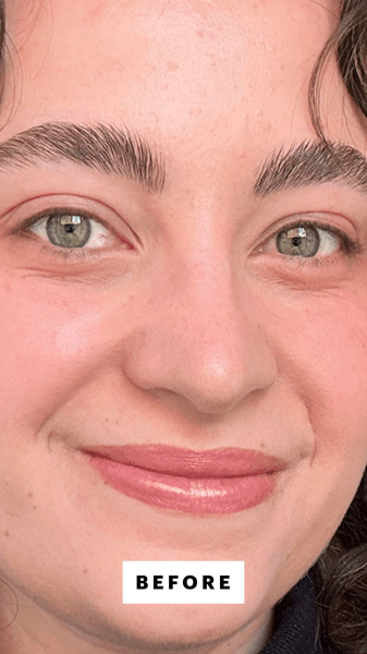 Felbin before applying the Well People Expressionist Curling Mascara